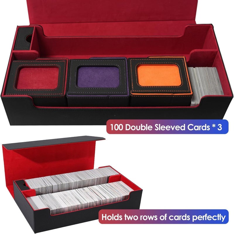 Scimi Premium Trading Card Storage Case TCG Deck Box Holds 800+ Sleeved Cards for MTG, YuGiOh, Uno, Sport with Strong Magnet Closure（W&P） - Image 4
